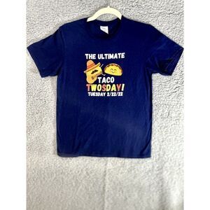 Taco Tuesday Kids Small Short Sleeve Graphic Tshirt in Blue